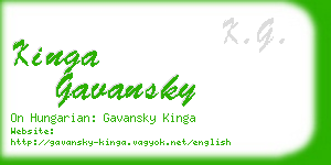 kinga gavansky business card
